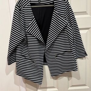 Striped Black and White Women's Blazer